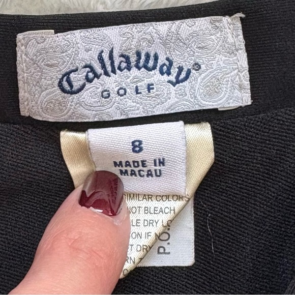 CALLAWAY Golf Skort Black Midi Mid Rise With Back Zip Black Size 8 - Picture 3 of 9